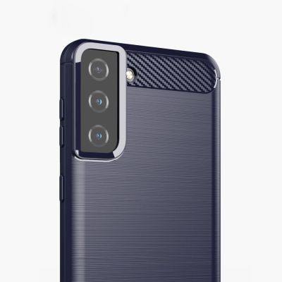 3. Carbon Case Flexibel Handyhülle TPU Schutzhülle für Samsung Galaxy S21+ 5G (S21 Plus 5G) blau