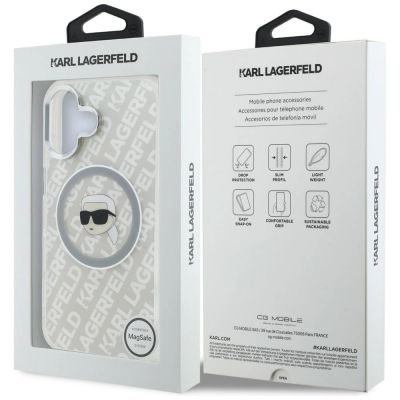 8. Karl Lagerfeld IML Karl Head Logo MagSafe Hülle für iPhone 16 - Grau