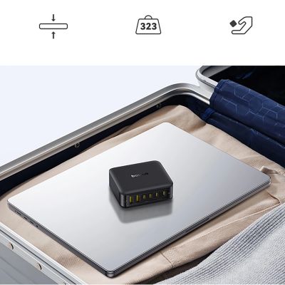 13. Baseus EnerFill FH21 120W Ladestation 4xUSB-C + 2xUSB-A - Schwarz