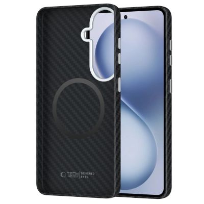 2. Tech-Protect Ion Carbon MagSafe Hülle für Samsung Galaxy S26 - Schwarz und Silber