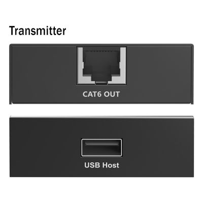 13. Verlängerungskabel (Extender) über verdrilltes Paar Cat.6 USB 2.0 bis zu 150 m, 4x USB-A bis zu 480 Mbit/s, 1x RJ45 (Gigabit Ethernet) - Set (Empfänger/Sender)