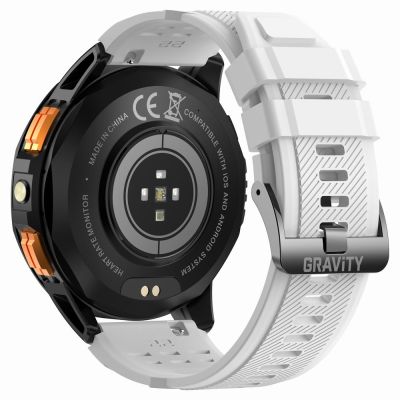 13. GRAVITY GPS GT24-2 Herren-Smartwatch, schwarzes Silikonarmband + weißes Silikonarmband