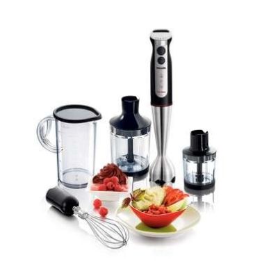 ELDOM Multifunktionsmixer BL250 VEXI 800W, schwarz-silberne Metall-Zerkleinerungsspitze, Behälter mit Zerkleinerungsmesser