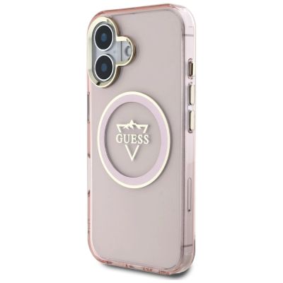 2. Guess IML Metal Mountain Logo MagSafe iPhone 16 Hülle - Rosa