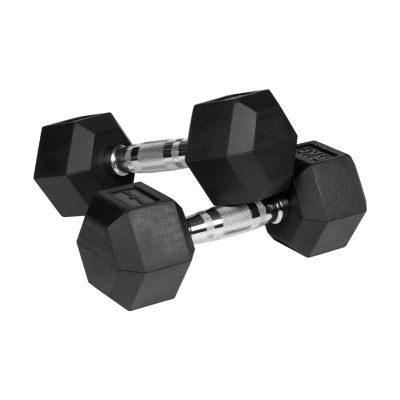 3. Gummierte Gusseisen-Hanteln HEX 2x6 kg REBEL ACTIVE