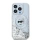 2. Karl Lagerfeld Liquid Glitter Choupette Head MagSafe-Hülle für iPhone 13 Pro Max – transparent