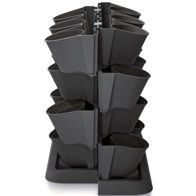 39. Vertikales Gartenblumenbeet, stehend, Anthrazit