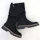 2. Damenstiefel, gefüttert, gerafft, schwarz M.Daszyński SA259-3