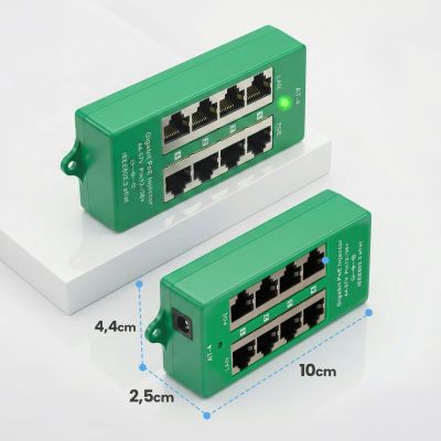 14. Extralink Gigabit PoE Injector 4 Port Active, 4 Gigabit 802.3at/af Ports, Modus A