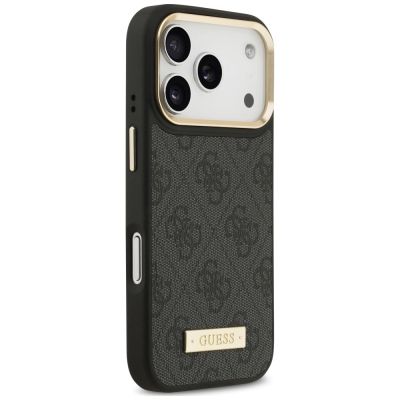 4. Guess 4G Logo Plate MagSafe Hülle für iPhone 18 Pro Max / 17 Pro Max – Schwarz