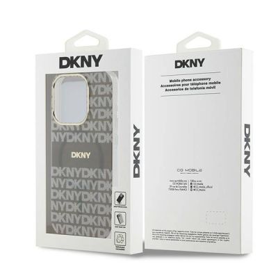 8. DKNY IML Mono & Stripe MagSafe Hülle für iPhone 15 Pro Max – Beige