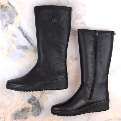 35. Rieker W RKR237B Wasserdichte Lederstiefel mit Lammwolle gefüttert