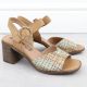 9. Damen-Sandalen mit Flechtoptik und Blockabsatz, beige M.Daszyński MR24125-4
