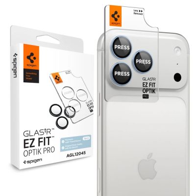 Spigen Optik Pro GLAS.TR EZ FIT 2er-Pack Displayschutzfolie aus gehärtetem Glas für iPhone 18 Pro / 18 Pro Max – Hellblau