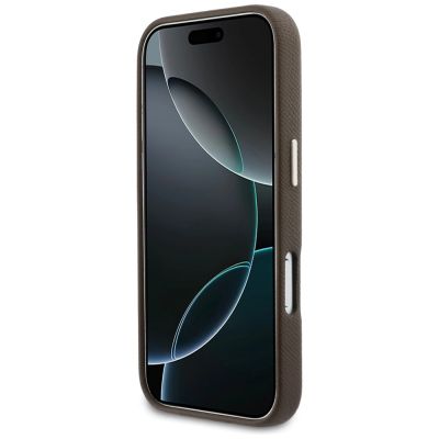 5. Guess FW Resin Logo Hülle für iPhone 17 Pro Max - Braun