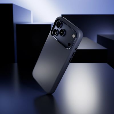 6. Puro Icon Mag Pro Flüssigsilikonhülle für iPhone 17 Pro Max, MagSafe-kompatibel, mit Kameraschutz und Aluminiumknöpfen – Dunkelblau