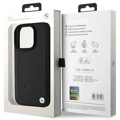 7. BMW Leder Hot Stamp iPhone 16 Pro Hülle - Schwarz