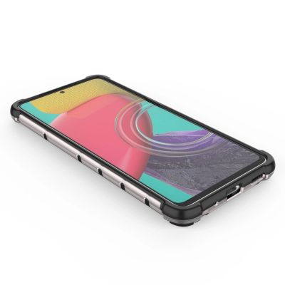 9. Gepanzerte Wabenhülle mit Gelrahmen für Samsung Galaxy M53 5G schwarz