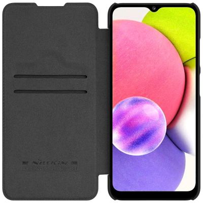 6. Nillkin Qin Lederholsterhülle für Samsung Galaxy A03s schwarz