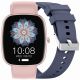 GRAVITY GT18-3 Damen-Smartwatch, pinkes Silikonarmband + marineblaues Armband