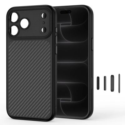 3. Tech-Protect MagCam MagSafe Carbon Hülle für iPhone 18 Pro Max / 17 Pro Max – Schwarz