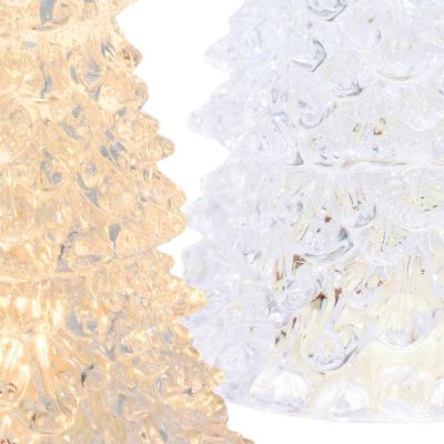 10. Dekorativer Weihnachtsbaum, transparent, warmweiß, 27 cm
