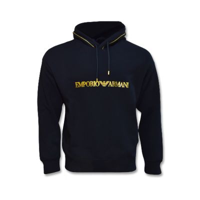 Emporio Armani Herren-Hoodie schwarz schwarz gold 3R1MBW 1JHSZ