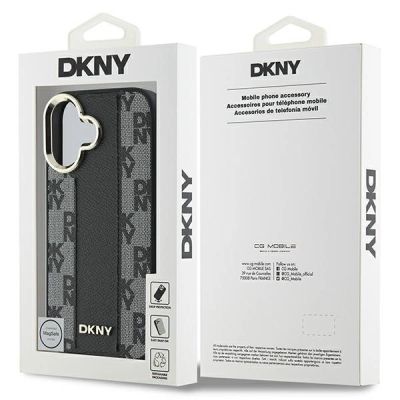 8. DKNY Checkered Pattern Magsafe Hülle für iPhone 16 – Schwarz