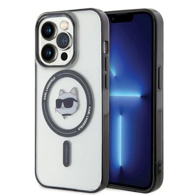 2. Karl Lagerfeld IML Choupette's Head MagSafe-Hülle für iPhone 15 Pro – transparent