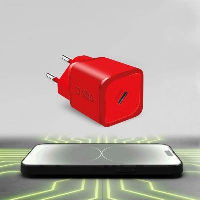 5. SBS TETRGAN1C20R 20W GaN-Netzwerkladegerät mit Power Delivery – rot