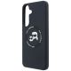 6. Karl Lagerfeld Silikonhülle mit Karl&Choupette-Motiv und MagSafe-Design für Samsung Galaxy S26 FE – Schwarz