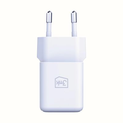 6. 3mk Hyper GaN Ladegerät 20W QC4+ PD PPS USB-C USB-A Wandladegerät - Weiß