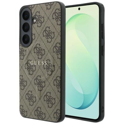 Guess Embossed 4G Ring Classic Logo MagSafe Hülle für Samsung Galaxy S26 FE – Braun