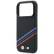 6. BMW M Quadrille Kevlar-Print, dreifarbige Linien & Metalllogo, MagSafe-Hülle für iPhone 18 Pro Max / 17 Pro Max – Schwarz