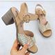 11. Damen-Sandalen mit Flechtoptik und Blockabsatz, beige M.Daszyński MR24125-4