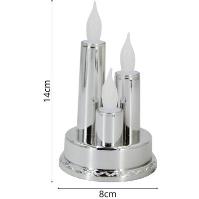 5. 14 cm LED-Kerze auf rundem Sockel
