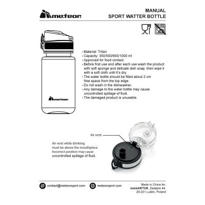 9. Meteor water bottle 500 ml 74572