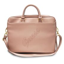 Guess Saffiano Script 16" Laptoptasche - Rosa