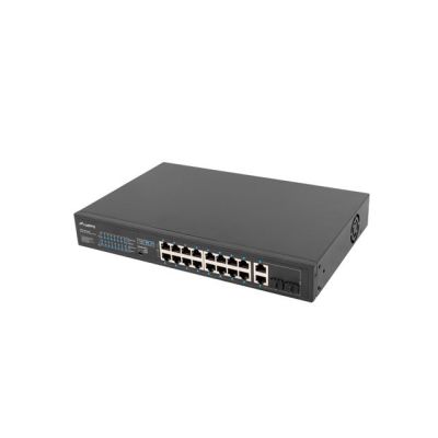 12. LANBERG Switch Rack 19" 16x 100MB PoE+/2x Combo Gigabit 250W Unmanaged RSFE-16P-2C-250