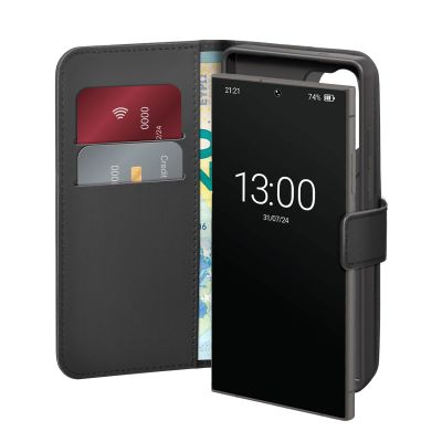Puro Booklet Case mit Klappe und Geldbörse für Samsung Galaxy S25 Ultra – Schwarz