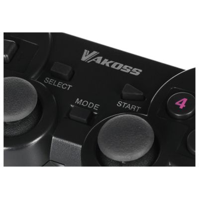3. VAKOSS DRAHTLOSES USB-GAMEPAD MIT DUAL-SHOCK-FUNKTION, PC/PS3, DIGITAL- UND ANALOGMODUS, GP-4705BK SCHWARZ
