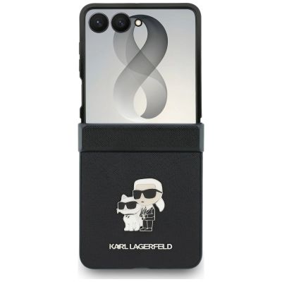 2. Karl Lagerfeld Karl&Choupette Saffiano Pins Hülle für Samsung Galaxy Z Flip 8 - Schwarz