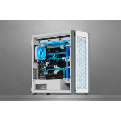 10. Corsair | PC-Gehäuse mit Seitenwänden aus gehärtetem Glas | 7000D Luftzirkulation | Weiß | Full-Tower | Netzteil inklusive | ATX-Format