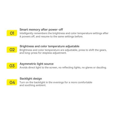25. Baseus i-wok2 LED-Lampe für Desktop-Bildschirmbeleuchtung schwarz (DGIW000101)