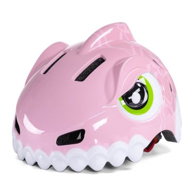 2. Wozinsky Kinderfahrradhelm mit Dinosaurier-Motiv, Größe S – Rosa