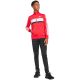 6. adidas Seasonal Essentials Tiberio 3-Streifen Tricot Kinder-Trainingsanzug Rot und Schwarz JI6214