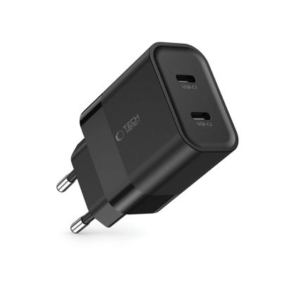 6. Tech-Protect C20W Netzladegerät 2x USB-C PD 20W - Schwarz
