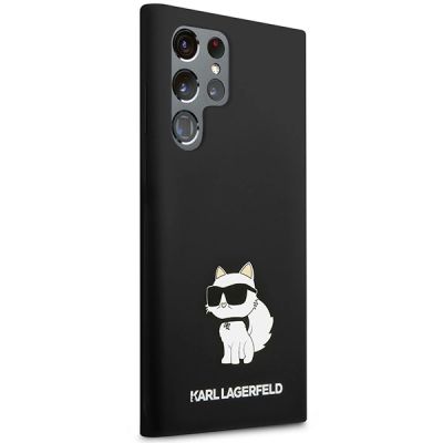 4. Karl Lagerfeld Choupette-Silikonhülle für Samsung Galaxy S24 Ultra – Schwarz