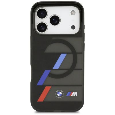 3. BMW M IML Metallknöpfe, dreifarbige Linien, MagSafe-Hülle für iPhone 17 Pro Max – Schwarz
