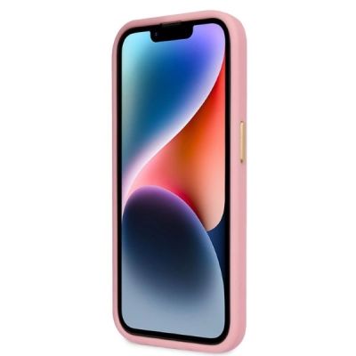 5. Guess Croco Collection Hülle für iPhone 14 Pro – Rosa